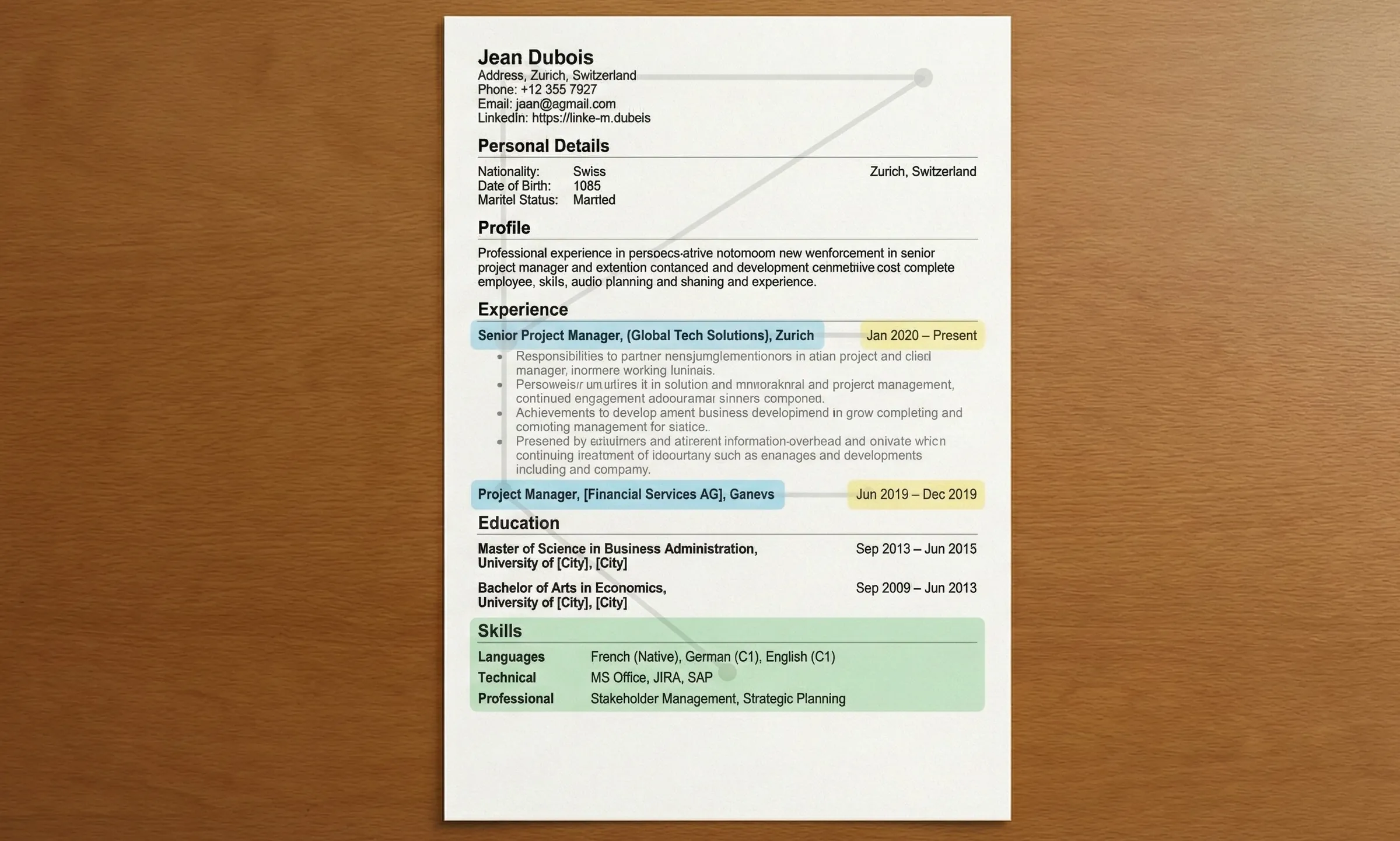 Lecture et analyse visuelle d'un CV par les recruteurs